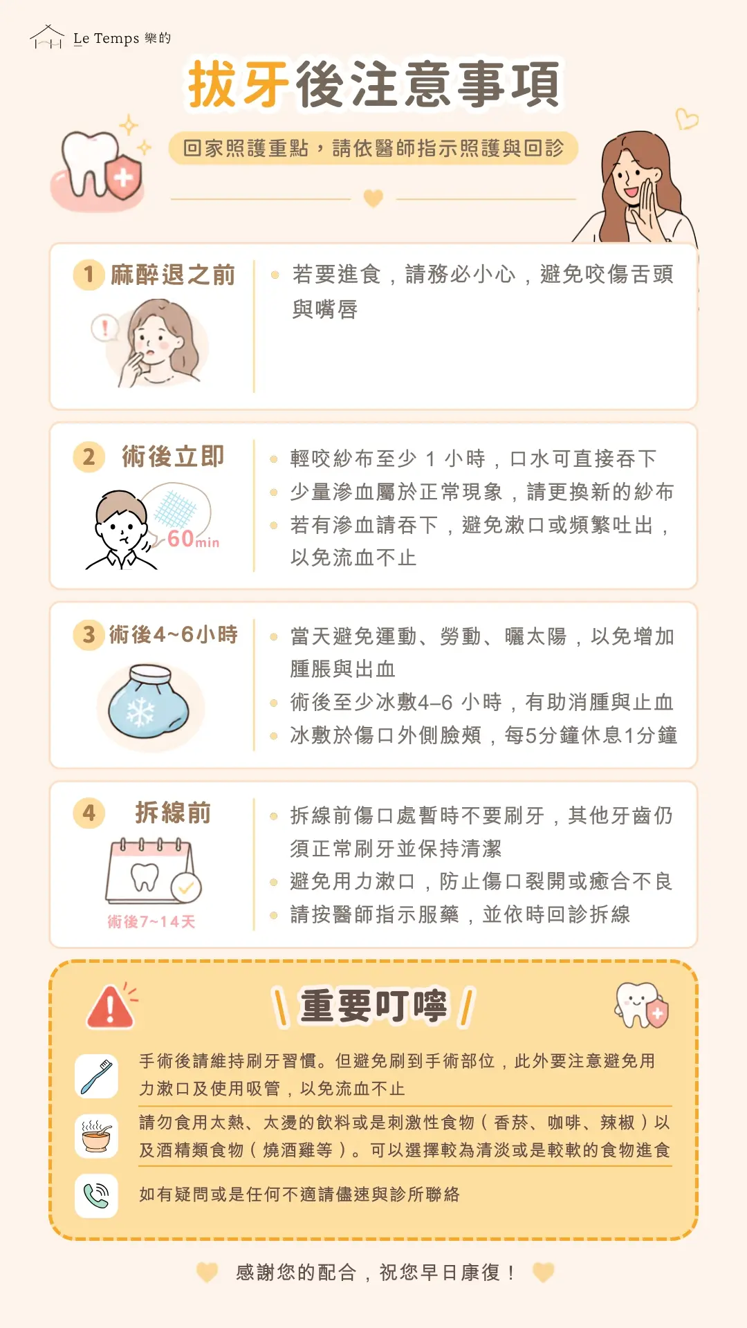 拔牙後治療須知