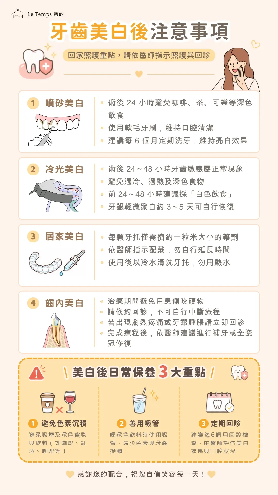 牙齒美白術後注意事項