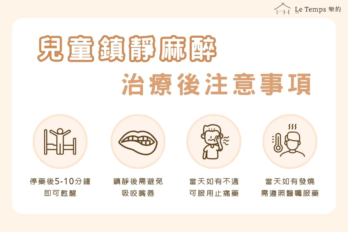 兒童鎮靜麻醉治療後注意事項